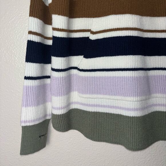 NEW Carve Designs Rockvale Sweater Cowl Neck Striped Thumb Holes Women's Size L - Picture 8 of 16